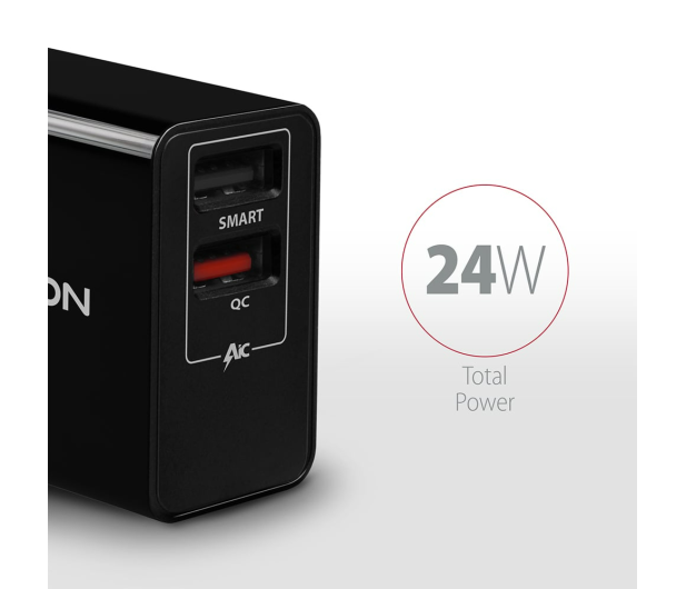 Axagon ACU-QS24, QC & SMART 24W, 2x USB-A, QC3.0/AFC/FCP + 5V/1.2A - 1353454 - zdjęcie 7